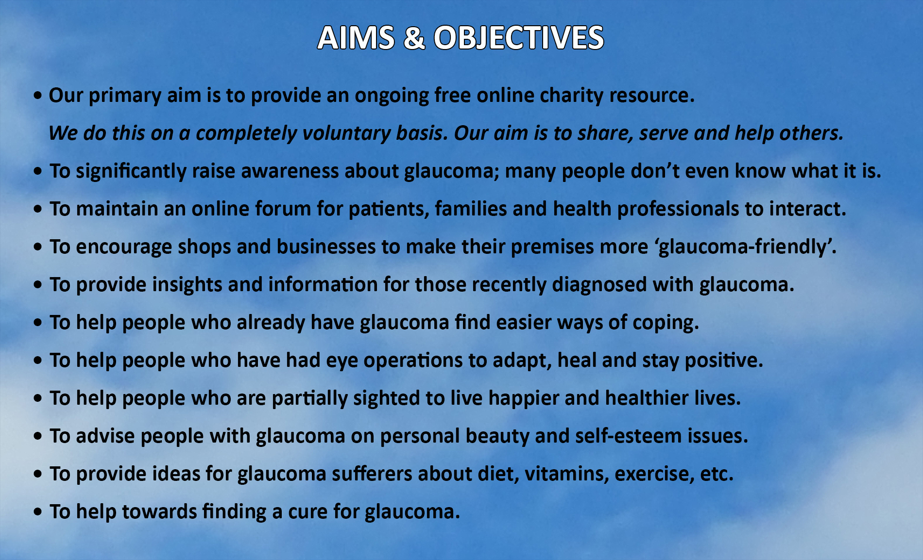 Glaucomarize Aims and Objectives